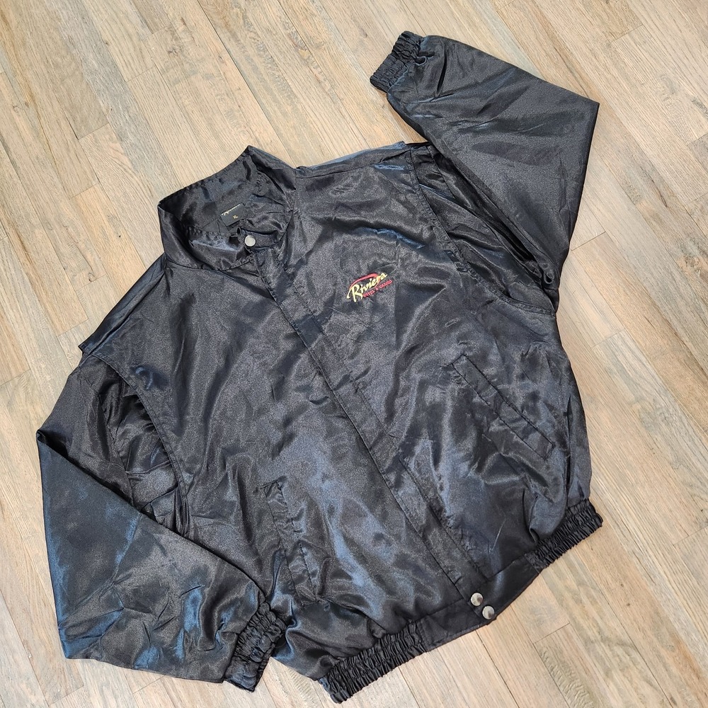 VTG‎ 2005 Las Vegas Riviera Hotel Casino 50th Anniv XL Satin Like Bomber Jacket